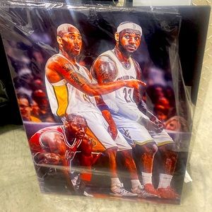 Canvas of. Basketball legends labron James micheal Jordan Kobe Bryan Ny